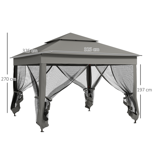 Outsunny Garden Folding Tent Heavy Duty Pop Up Gazebo for Party Dark Grey - Cheap Tent