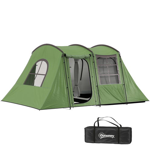 Outsunny 3-4 Man Tunnel Tent with Sewn in Floor, 3000mm Waterproof - Cheap Tent