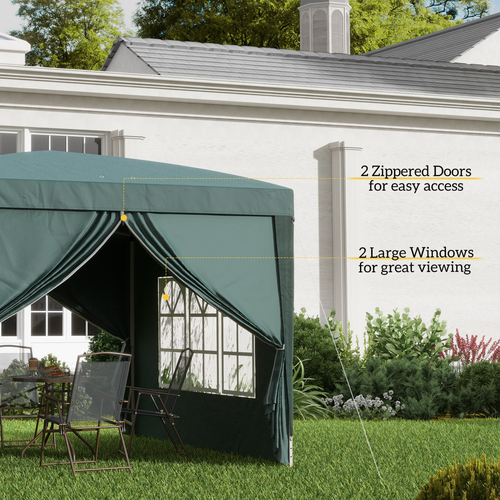 Outsunny 3mx3m Pop Up Gazebo Party Tent Canopy Marquee with Storage Bag Green - Cheap Tent