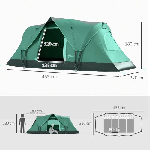 Outsunny Outdoor Camping Tent For 5-6 W/ Bag, Fibreglass & Steel Frame - Cheap Tent