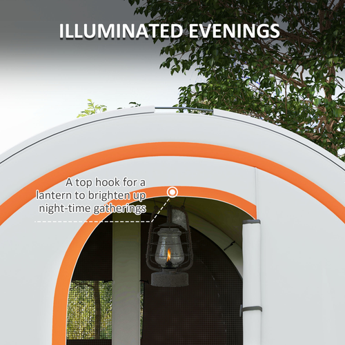 Outsunny Camping Tent, 3000mm Waterproof Family Tent for 5-6 Man, Cream/Orange - Cheap Tent