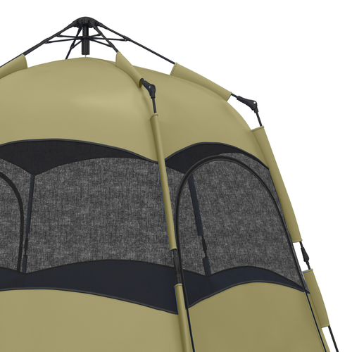 Outsunny 4 Person Camping Tent Festival Hiking Shelter, Dark Green - Cheap Tent