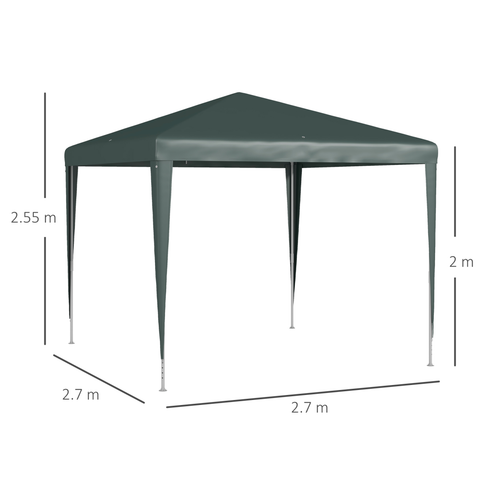 Outsunny Garden Gazebo Marquee Party Tent Wedding Canopy Patio Green 2.7 x 2.7m - Cheap Tent