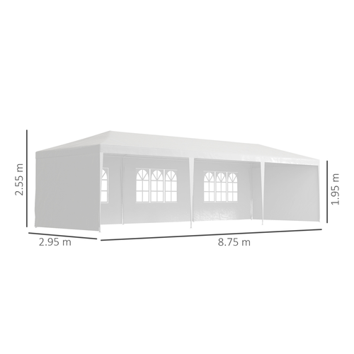 9m x 3m Outdoor Garden Gazebo Wedding Party Tent Canopy Marquee White - Cheap Tent