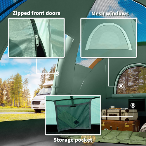 Outdoor Camping Tent For 5-6 W/ Bag, Fiberglass & Steel Frame - Cheap Tent