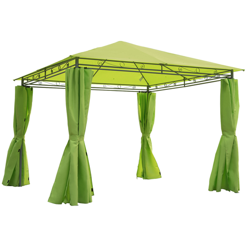 Garden Metal Gazebo Party Tent Canopy Shelter Pavilion Sidewalls-Lemon Green - Cheap Tent