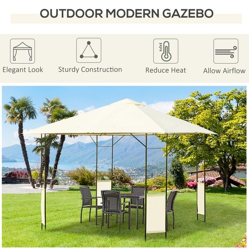 Outdoor Gazebo for Garden Party Tent, Wedding Canopy Pavilion Cream-white - Cheap Tent