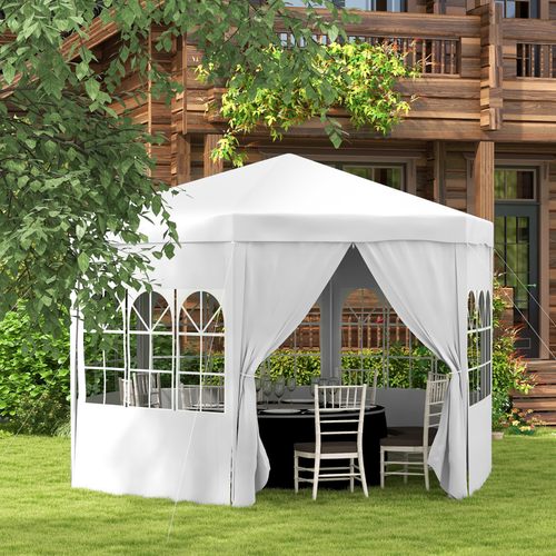 Outsunny 3.9m Outdoor Gazebo Canopy Party Tent with 6 Removable Side Walls - Cheap Tent