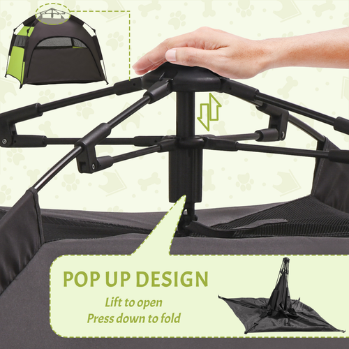 PawHut Foldable Dog Cat Tent with Waterproof Oxford Cloth, Carry Bag, Green - Cheap Tent