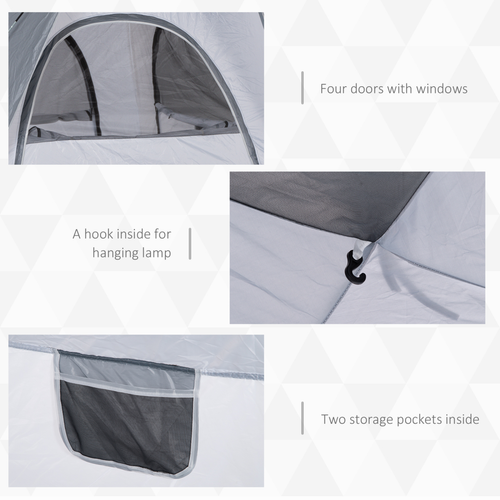 Outsunny Four Man Pop Up Tent Automatic Camping Backpacking Dome Shelter, Green - Cheap Tent