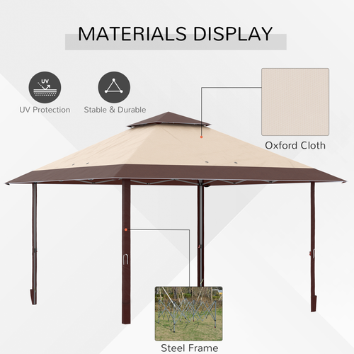 4 x 4m Outdoor Pop-Up Canopy Tent Gazebo Adjustable Legs Bag Coffee - Cheap Tent