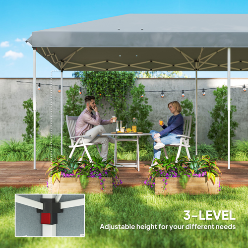 6 x 3m Pop Up Party Tent Canopy with 6 Removable Sidewalls Grey - Cheap Tent