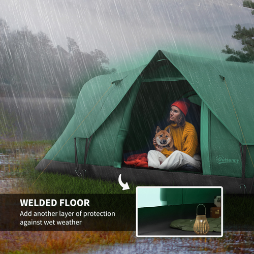Outsunny Outdoor Camping Tent For 5-6 W/ Bag, Fibreglass & Steel Frame - Cheap Tent