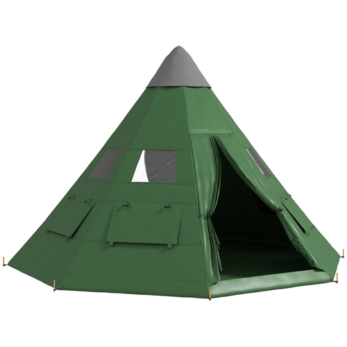 Outsunny 6-7 Person Large Family Party Camping Tent W/ Carrying Bag - Cheap Tent