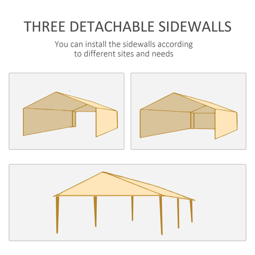 6m x 3m Garden Gazebo Marquee Canopy Party Tent Canopy Patio Dark Grey - Cheap Tent