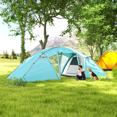 Outsunny 4-6 Man Family Camping Tent w/ 2 Bedrooms, a Living Room - Cheap Tent