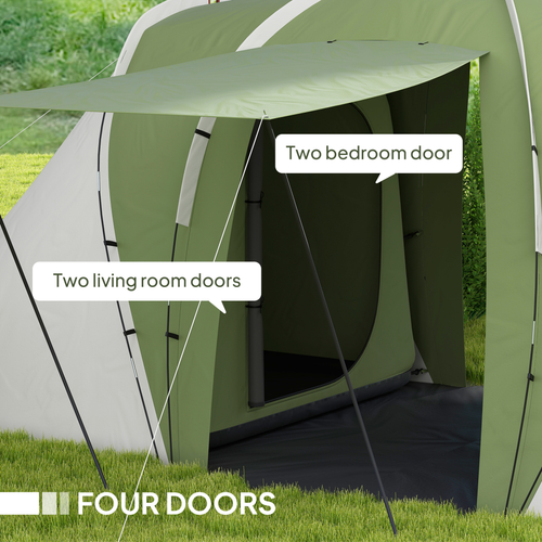 Outsunny 4-6 Man Camping Tent with 2 Bedroom and Living Area - Cheap Tent