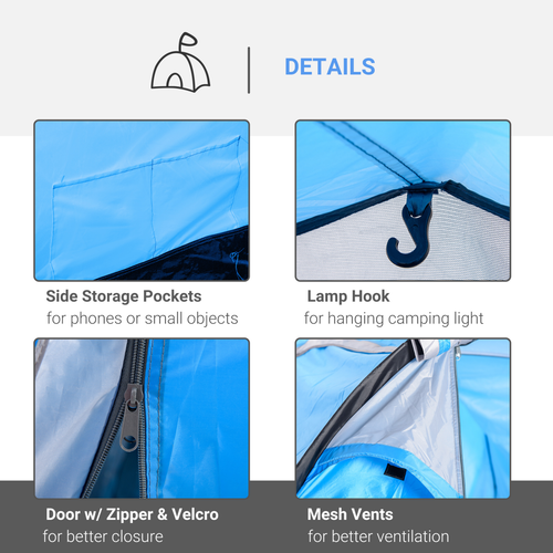 3 Man Camping Tent w/ 2 Rooms Porch Vents Rainfly Weather-Resistant Outsunny - Cheap Tent