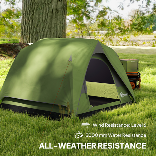 Outsunny 3-4 Person Camping Tent, Waterproof Tent - Cheap Tent