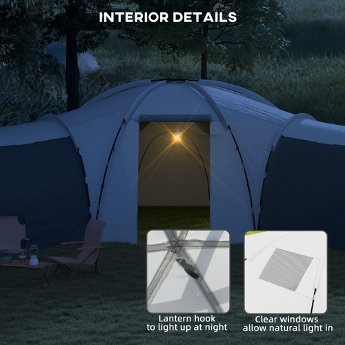 Outsunny Large Camping Tent with 3 Bedroom, Living Area and Porch for 6-9 Man - Cheap Tent