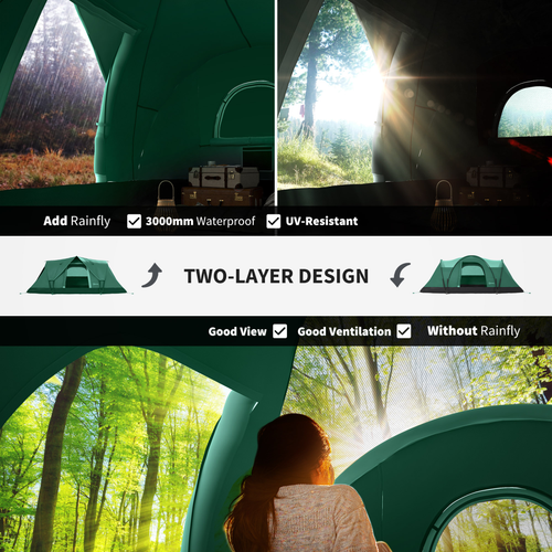 Outsunny Outdoor Camping Tent For 5-6 W/ Bag, Fibreglass & Steel Frame - Cheap Tent