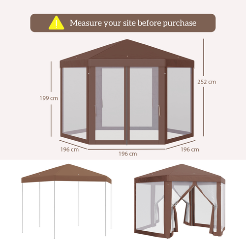 Hexagonal Garden Gazebo Party Tent Patio Marquee Canopy - Cheap Tent