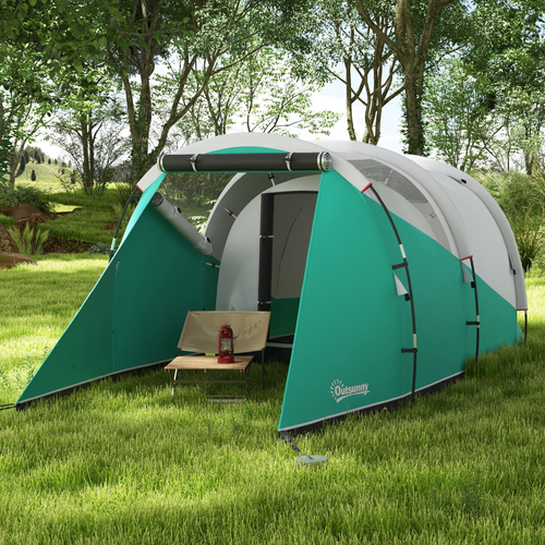 Outsunny 3000mm Waterproof Camping Tent with 2 Rooms for 4-5 Man, Green - Cheap Tent