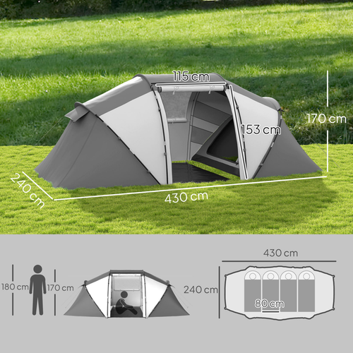 Outsunny 4-6 Persons Camping Tent Dome Family Travel Group Hiking Room Fishing - Cheap Tent