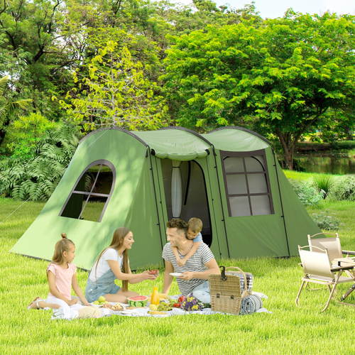 Outsunny 3-4 Man Tunnel Tent with Sewn in Floor, 3000mm Waterproof - Cheap Tent