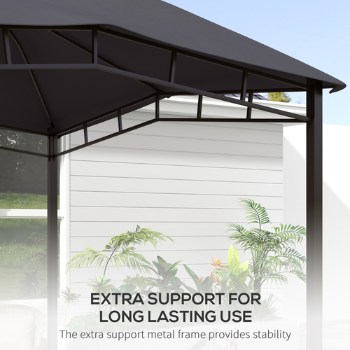 Outsunny 3x3(m) Outdoor Patio Gazebo Pavilion Canopy Tent Steel Frame Grey - Cheap Tent