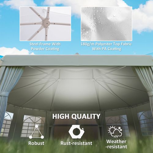 Outsunny 10 Sides Heavy Duty Tent Gazebo Outdoor Party Wedding Event Marquee - Cheap Tent