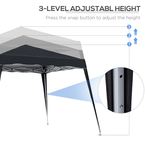 Outsunny Pop-Up Tent, 3Lx3Wx2.4H m-Black - Cheap Tent