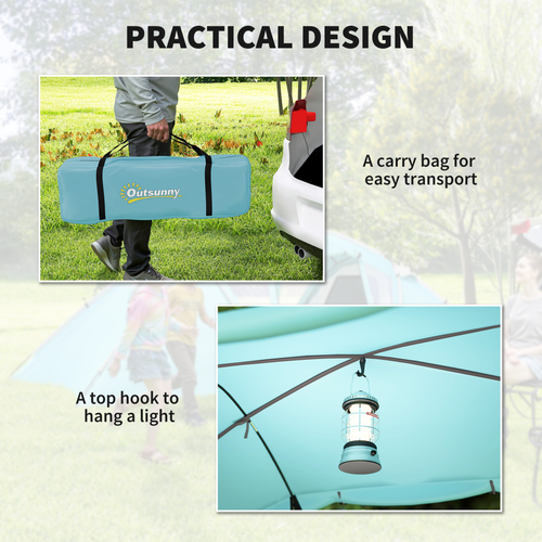 Outsunny 4-6 Man Family Camping Tent w/ 2 Bedrooms, a Living Room - Cheap Tent