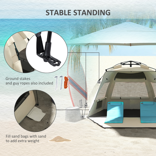Outsunny Pop Up Beach Tent for 2-3 Person with Carry Bag, UPF15+ - Cheap Tent