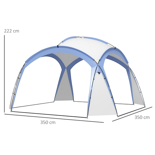 Outsunny Outdoor Gazebo Event Shelter Party Tent for Garden Light Blue - Cheap Tent