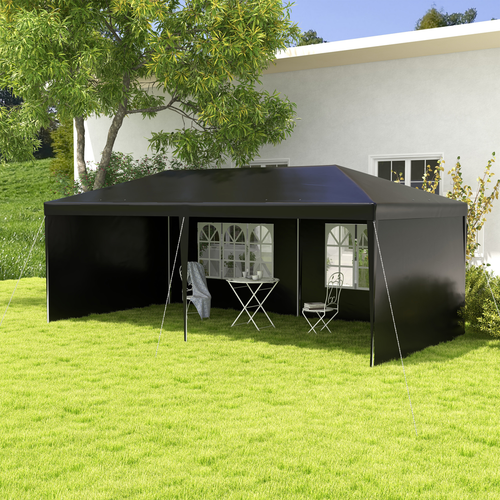 6m x 3m Garden Gazebo Marquee Canopy Party Tent Canopy Patio Black - Cheap Tent