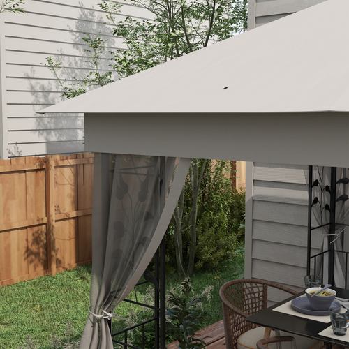 Outsunny 3 x 3(m) Garden Gazebo Marquee Tent Canopy Shelter Pavilion Grey - Cheap Tent