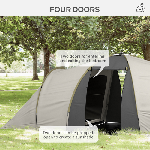 Outsunny 4-6 Person Camping Tent with 2 Bedroom, Living Area and Vestibule - Cheap Tent