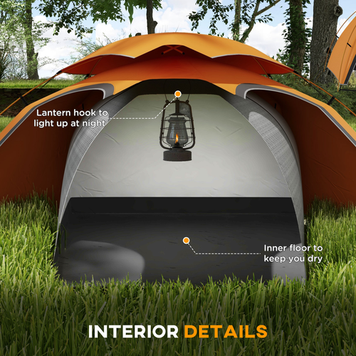 Outsunny Camping Tent Dome Tent with Removable Rainfly for 1-2 Man, Grey - Cheap Tent