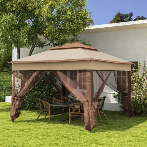 Outsunny Garden Folding Tent Heavy Duty Pop Up Gazebo for Party Light Grey - Cheap Tent