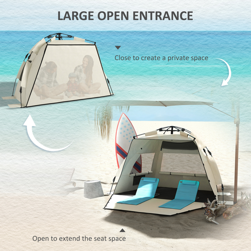 Outsunny Pop Up Beach Tent for 2-3 Person with Carry Bag, UPF15+ - Cheap Tent
