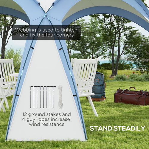 Outsunny Outdoor Gazebo Event Shelter Party Tent for Garden Light Blue - Cheap Tent