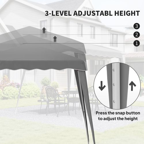 Outsunny Garden Pop up Gazebo Tent Party Water-resistant 2.5 x 2.5M Grey - Cheap Tent