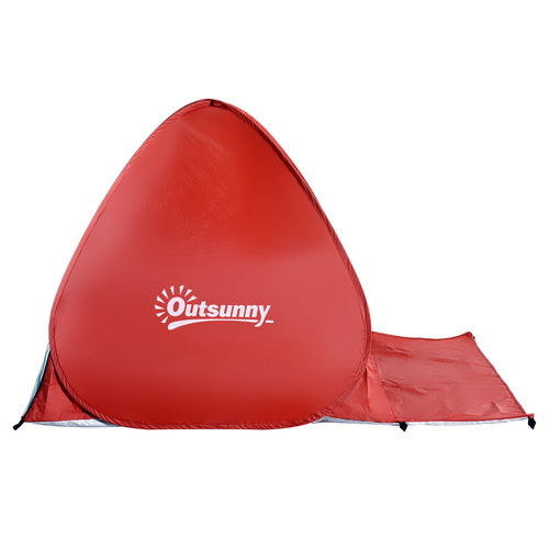 Beach Tent Instant Camping Pop up Tent Sun Shade Shelter, Red Outsunny - Cheap Tent