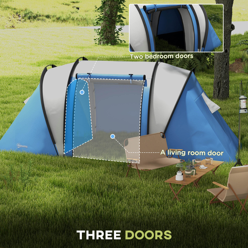 Outsunny 2 Bedroom Camping Tent with Living Area, 3000mm Waterproof - Cheap Tent
