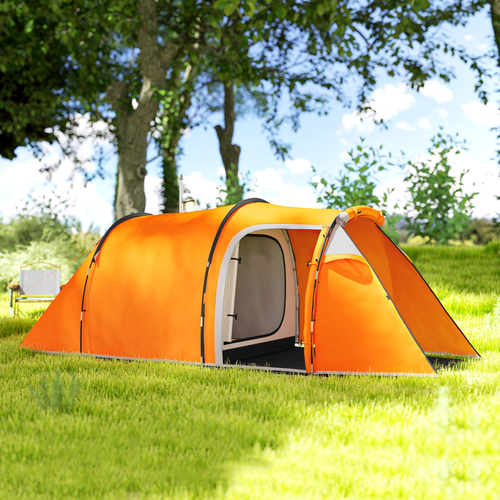 Outsunny 3 Man 2-Room Tent Camping Tent With Living Area Air Vents - Cheap Tent