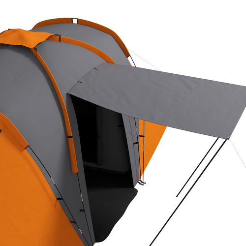 Outsunny 4-6 Man Camping Tent with 2 Bedroom and Living Area, Grey and Blue - Cheap Tent