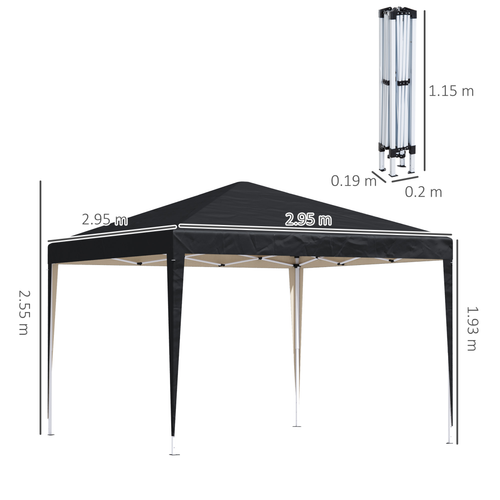 Outsunny 3 x 3 m Garden Pop Up Gazebo Marquee Party Tent Wedding Canopy - Cheap Tent