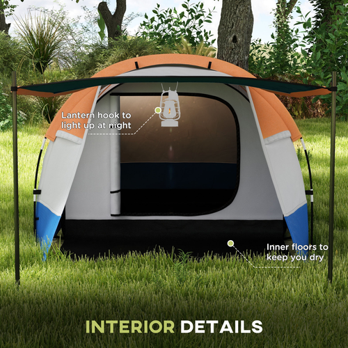 Outsunny 2-3 Man Camping Tunnel Tent with Bedroom and Living Room - Cheap Tent