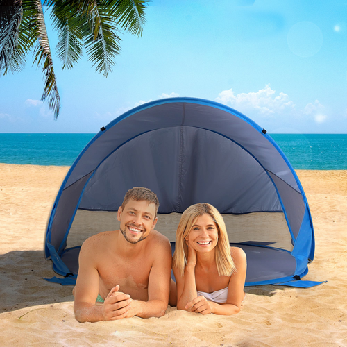 Portable Automatic Pop Up Beach Tent Outdoor Camp Shelter Blue Outsunny - Cheap Tent